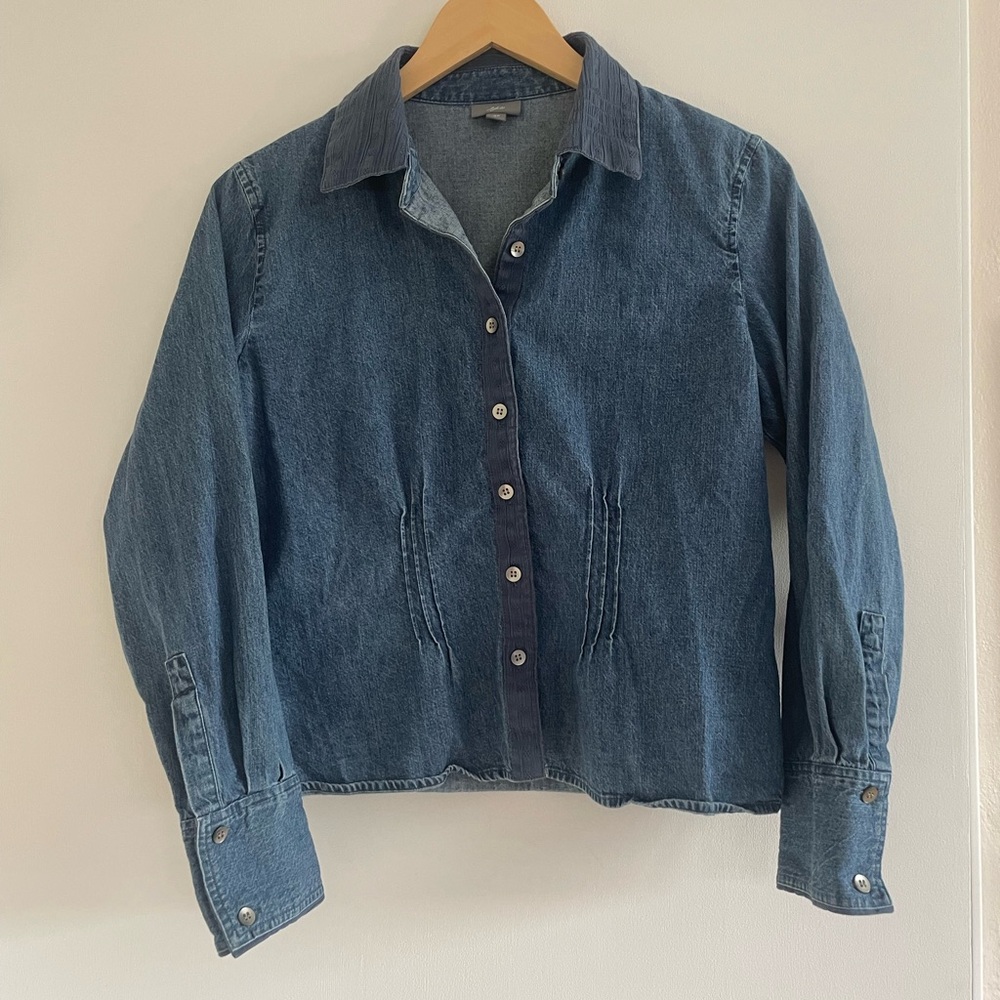 J. Jill Lightweight Denim Shirt Jacket in Blue